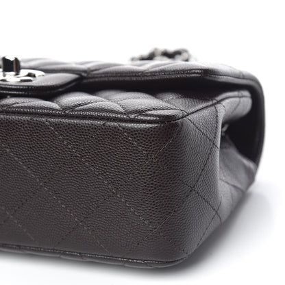 Chanel Caviar Quilted Mini Rectangular Flap Dark Brown 9 of 11
