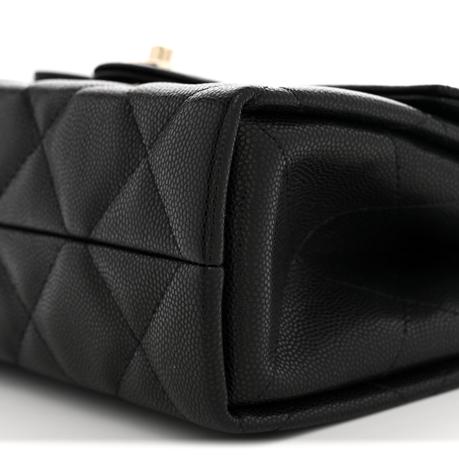Chanel Caviar Quilted Retro Mini Twist Top Handle Clutch Flap Black 9 of 10