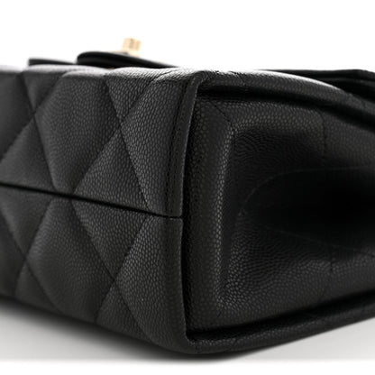 Chanel Caviar Quilted Retro Mini Twist Top Handle Clutch Flap Black 9 of 10
