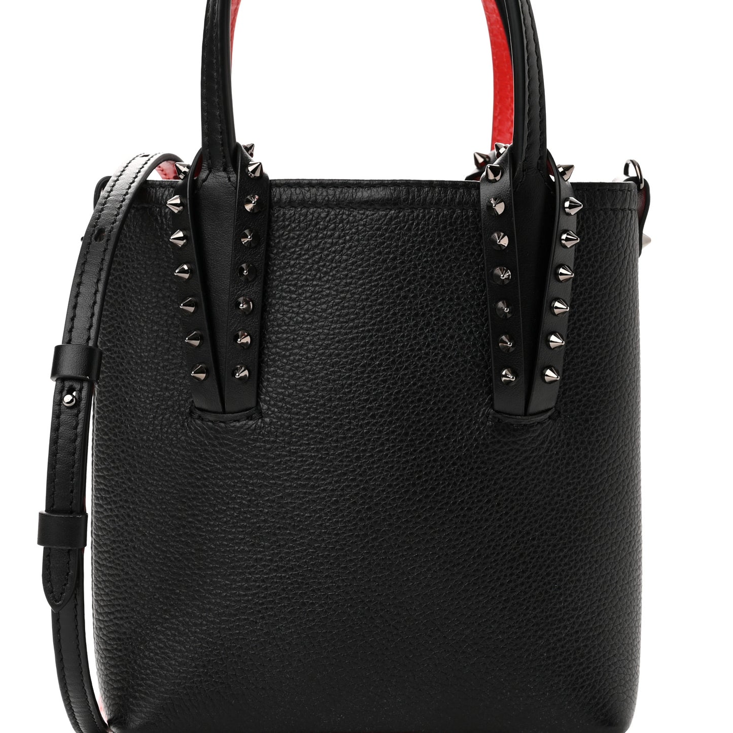 Calfskin Spikes Mini North South Cabata Tote Black