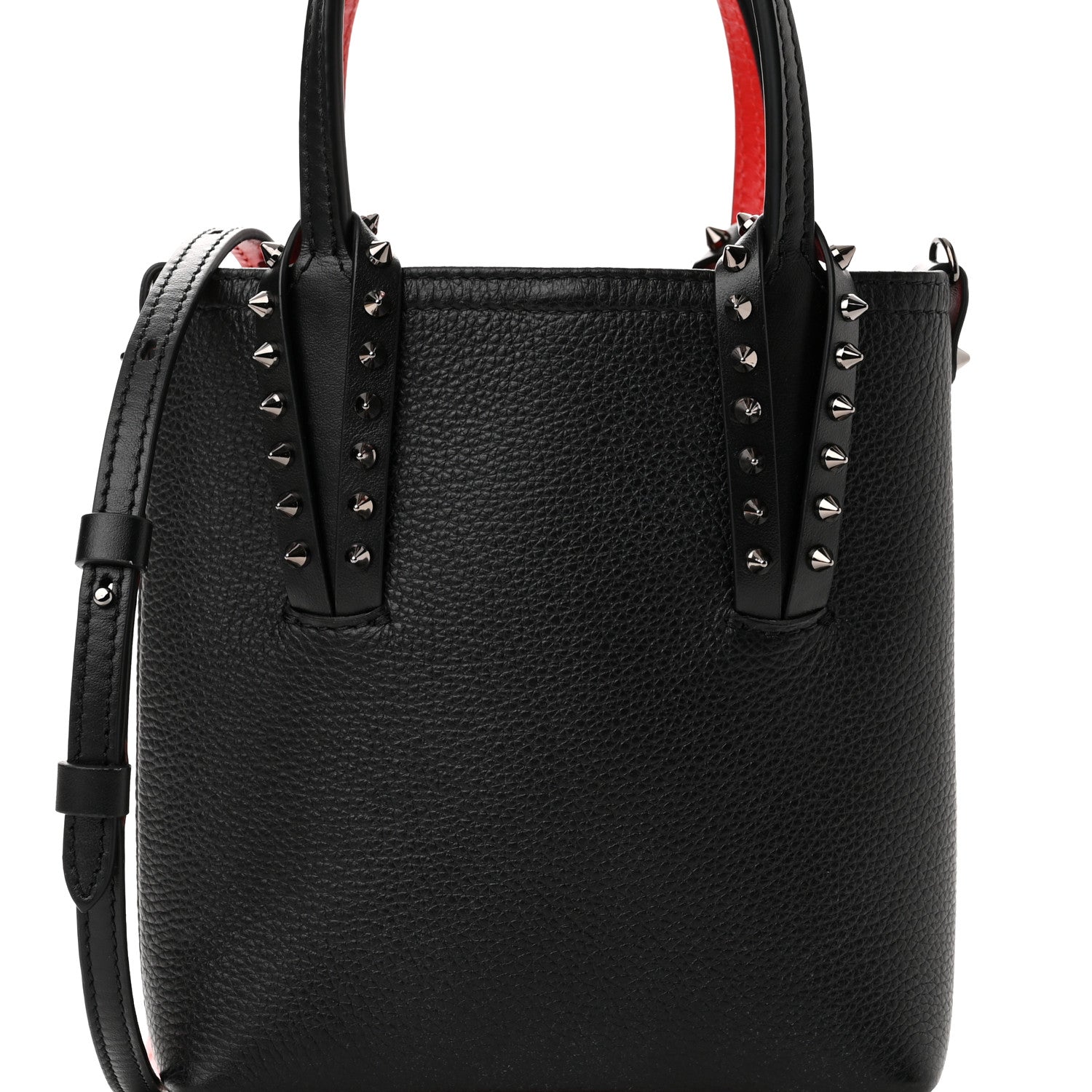 Christian Louboutin Calfskin Spikes Mini North South Cabata Tote Black 7 of 9