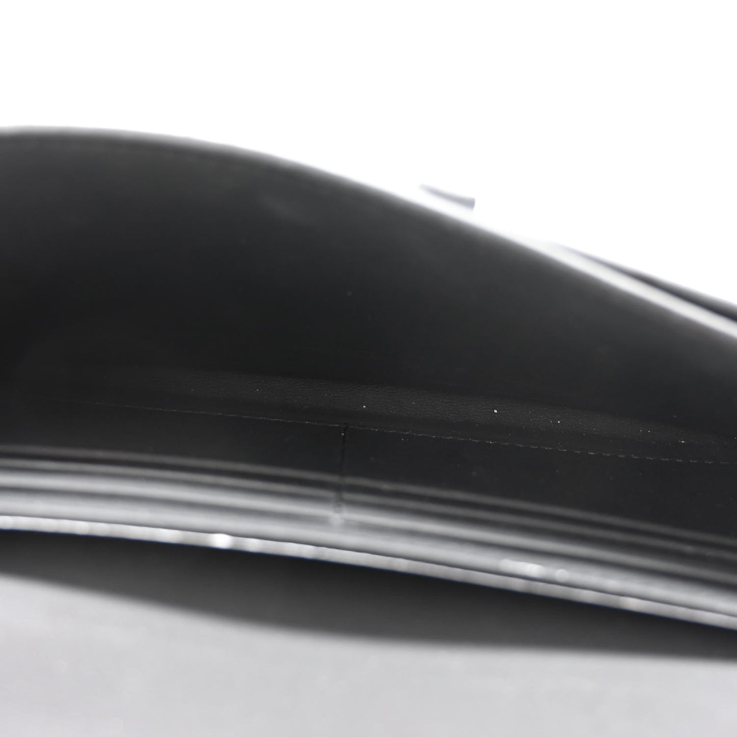 Ultra Matte Calfskin Saddle Chain Wallet Pouch Black