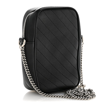 Gucci Sakai Be Green Calfskin Diagonal Stitched Mini Blondie Vertical Shoulder Bag Black 3 of 13