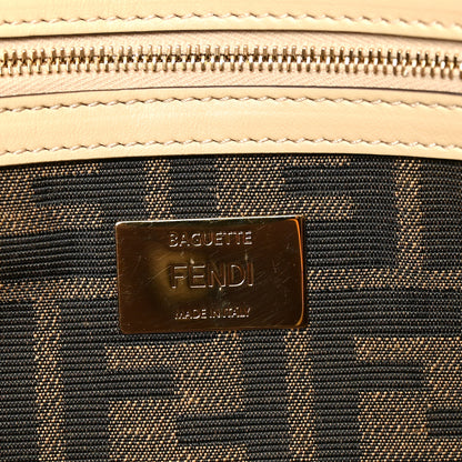 Fendi Sequin Macrame Baguette Beige Gold 6 of 11