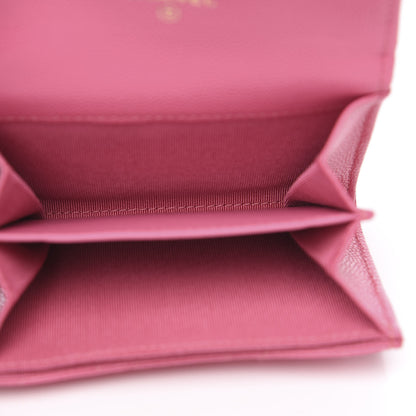 Chanel Iridescent Caviar Quilted Flap Card Holder Wallet Pink 4 of 7