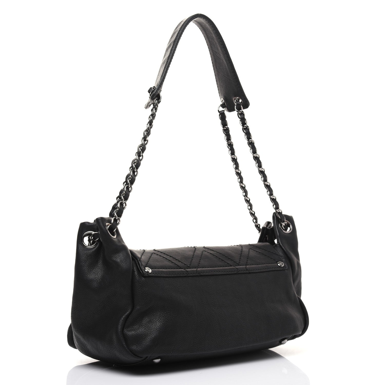 Chanel Calfskin Diamond Stitch Accordion Flap Black 3 of 16