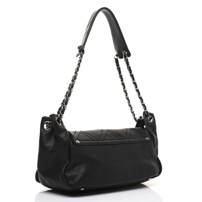 Chanel Calfskin Diamond Stitch Accordion Flap Black 3 of 16