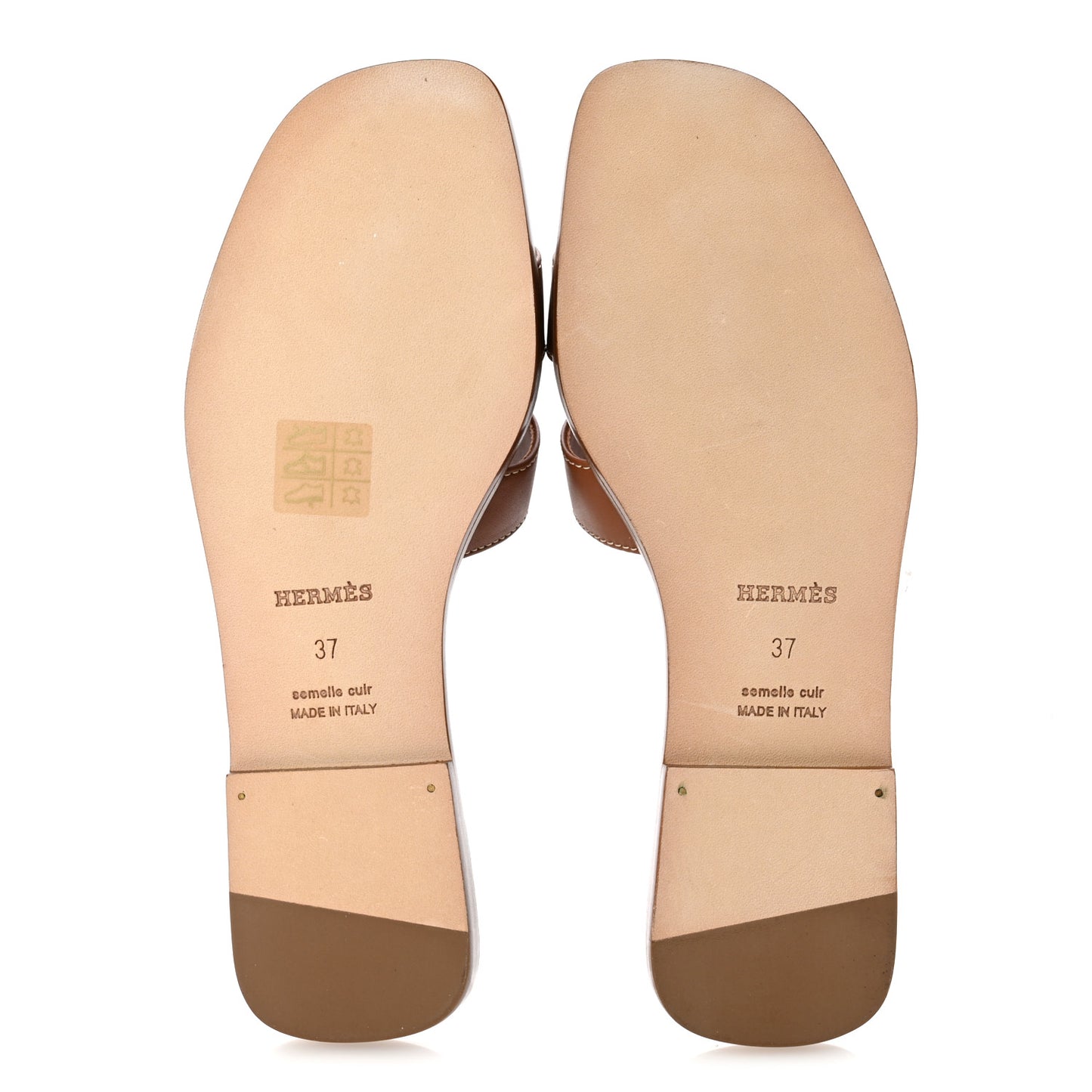Box Calfskin Oran Sandals 37 Gold