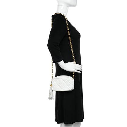 Chanel Lambskin Quilted Tassel Camera Bag White 2 of 12