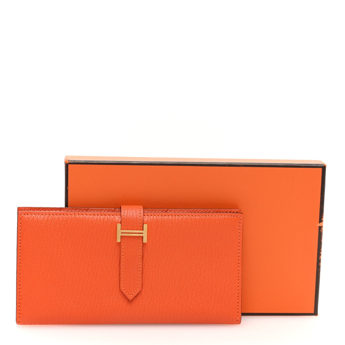 Chevre Mysore Bearn Gusset Wallet Orange