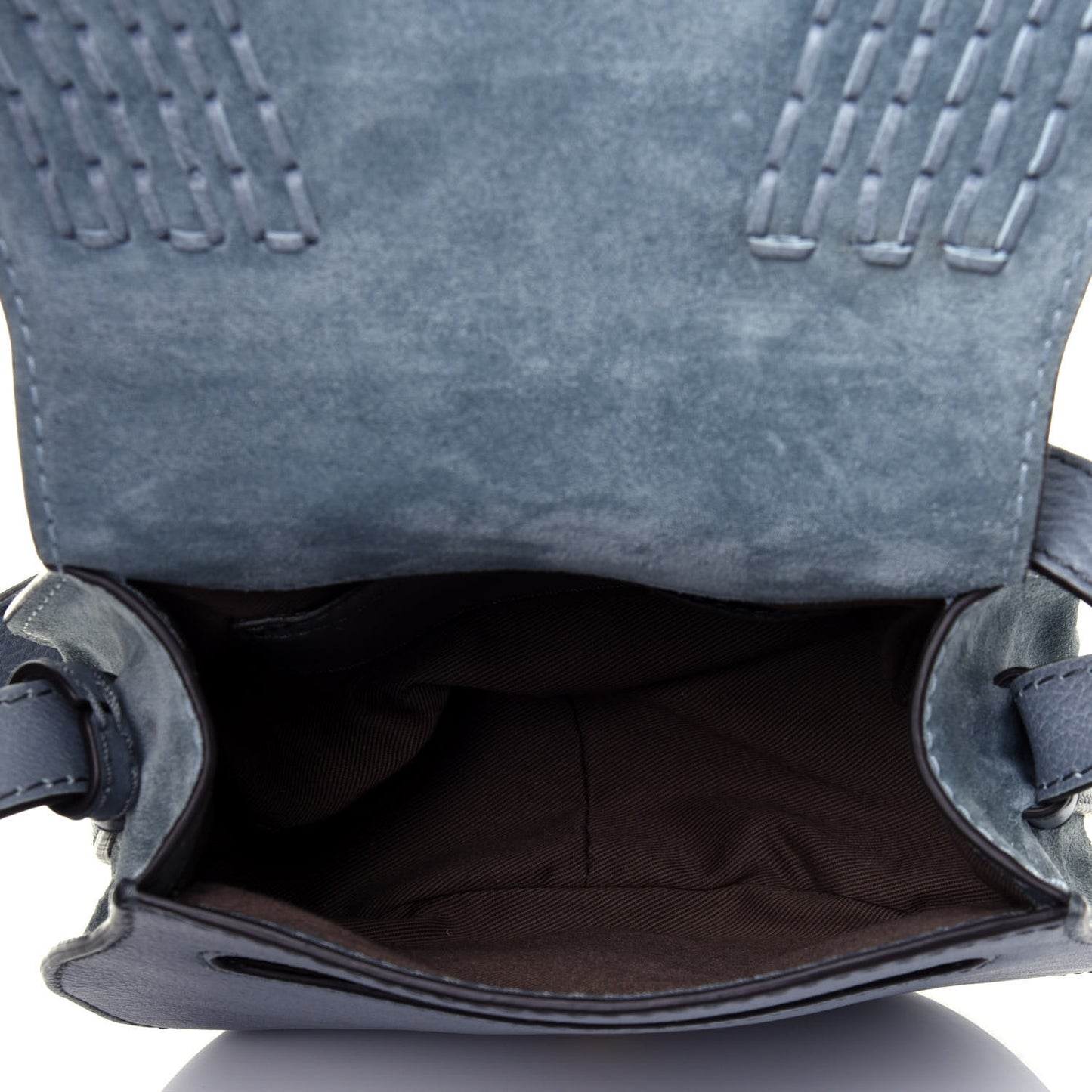 Suede Calfskin Braided Mini Marcie Round Crossbody Bag Cloudy Blue