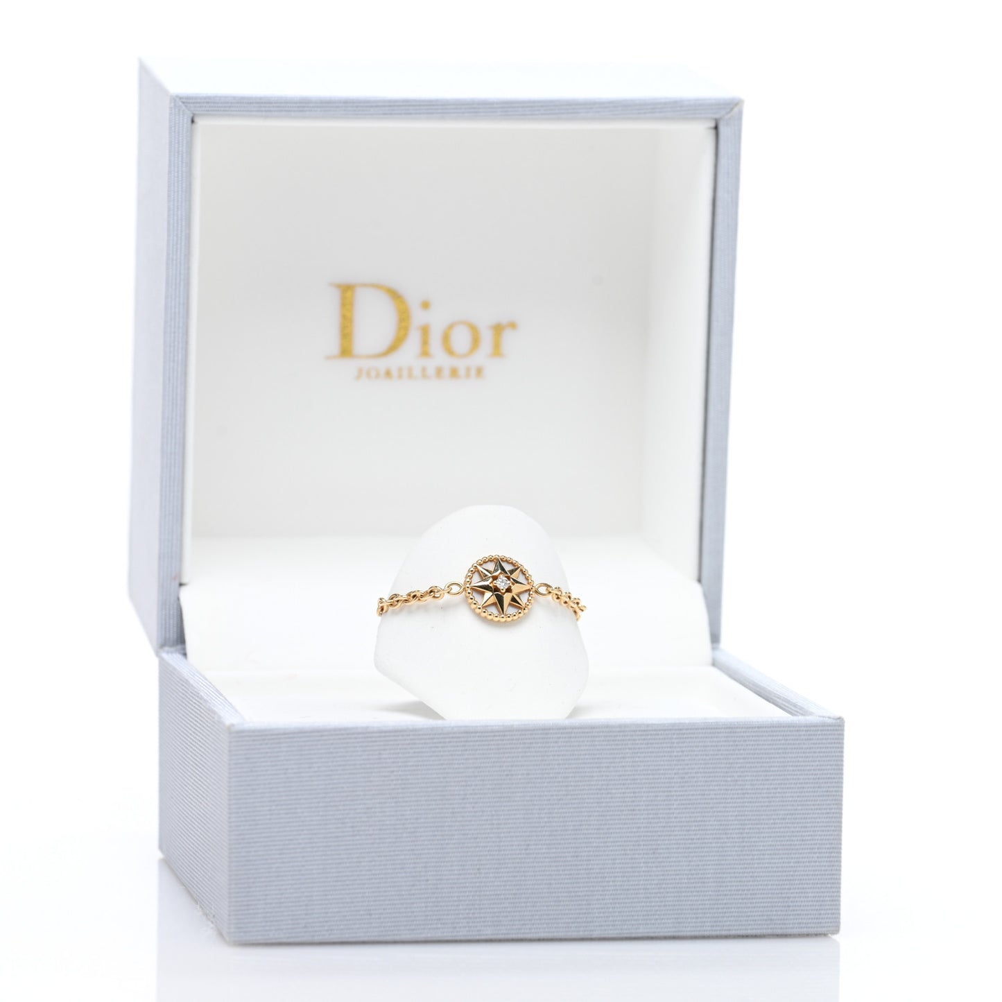 18K Rose Gold Diamond Mother of Pearl Rose Des Vents Ring 52 6