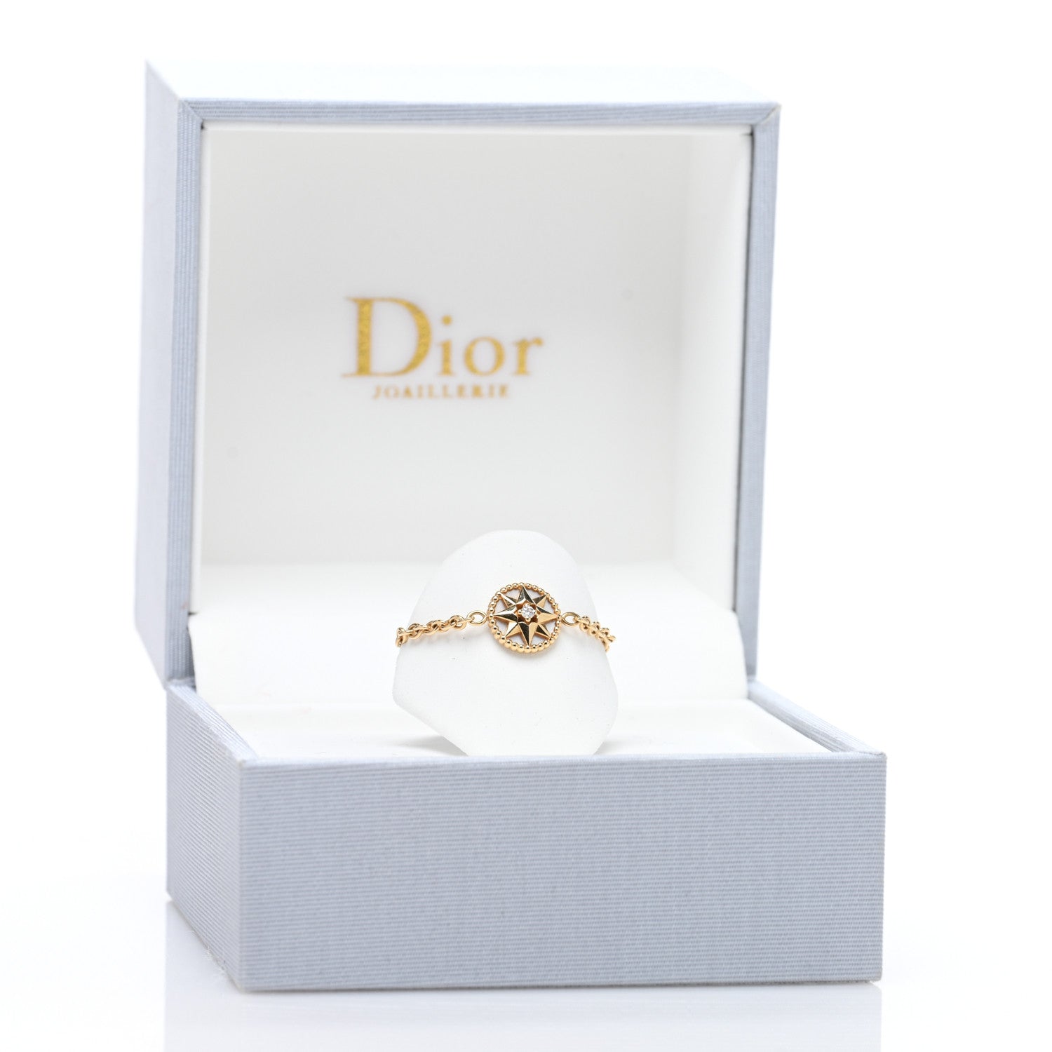 Christian Dior 18K Rose Gold Diamond Mother of Pearl Rose Des Vents Ring 52 6 5 of 5