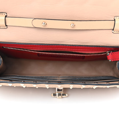 Valentino Garavani Nappa Rockstud Spike Wallet on Chain Camel Rose 5 of 9