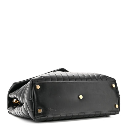 Saint Laurent Calfskin Y Quilted Monogram Large Loulou Chain Satchel Black 4 of 10