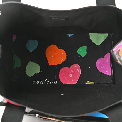 Balenciaga Canvas Archive Hearts S Navy Cabas Black Multicolor 6 of 10