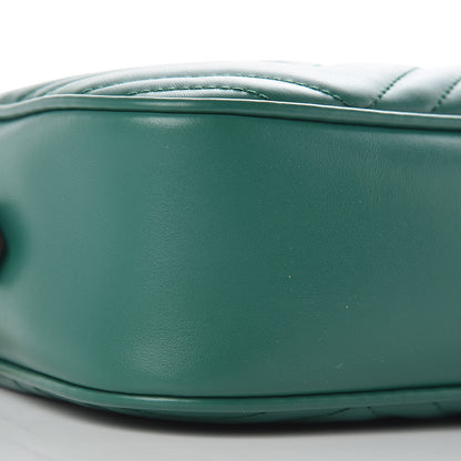 Gucci Calfskin Matelasse Small GG Marmont Chain Shoulder Bag Emerald Green 8 of 10