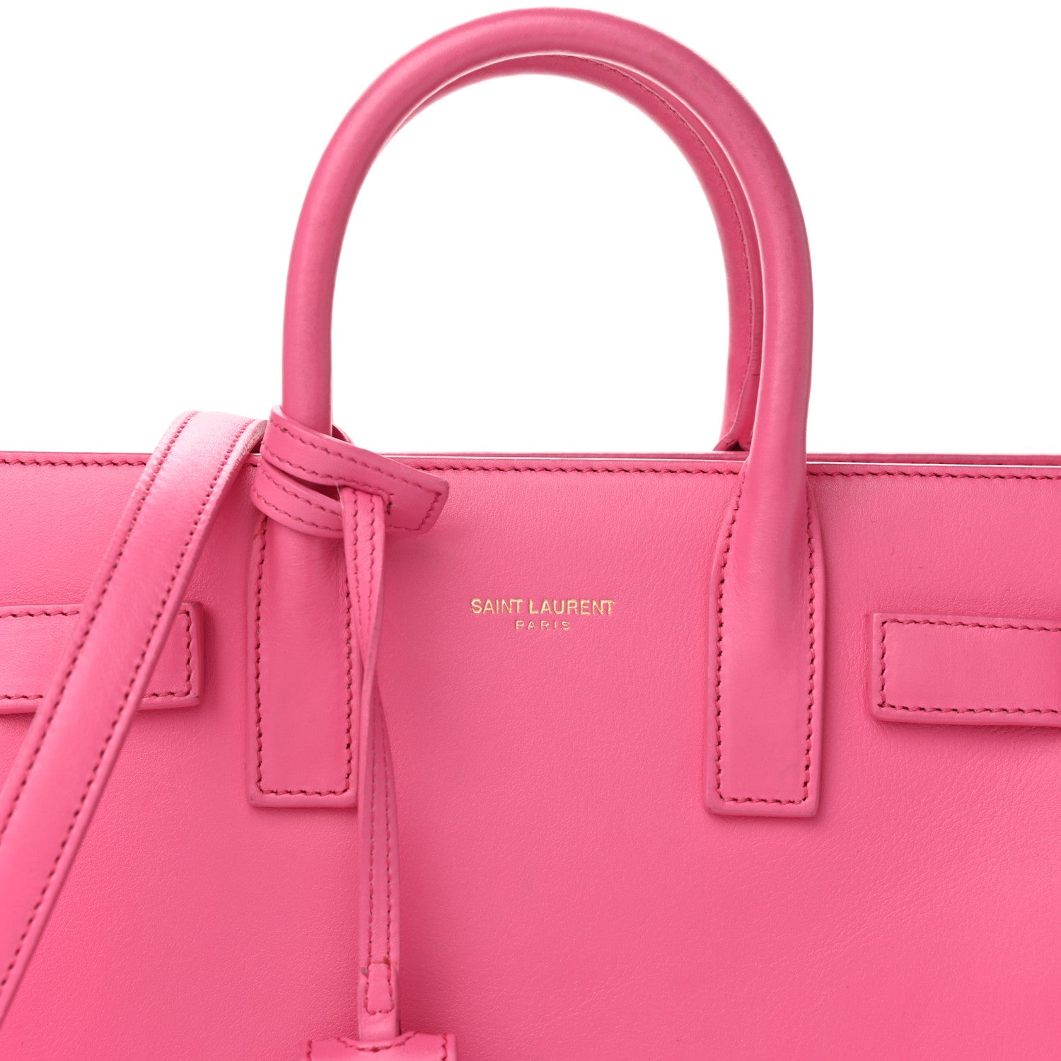 Saint Laurent Calfskin Nano Sac De Jour Lipstick Fuchsia 7 of 12