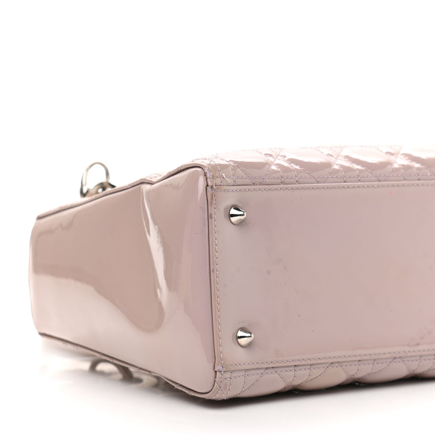 Patent Cannage Medium Lady Dior Rose Clair