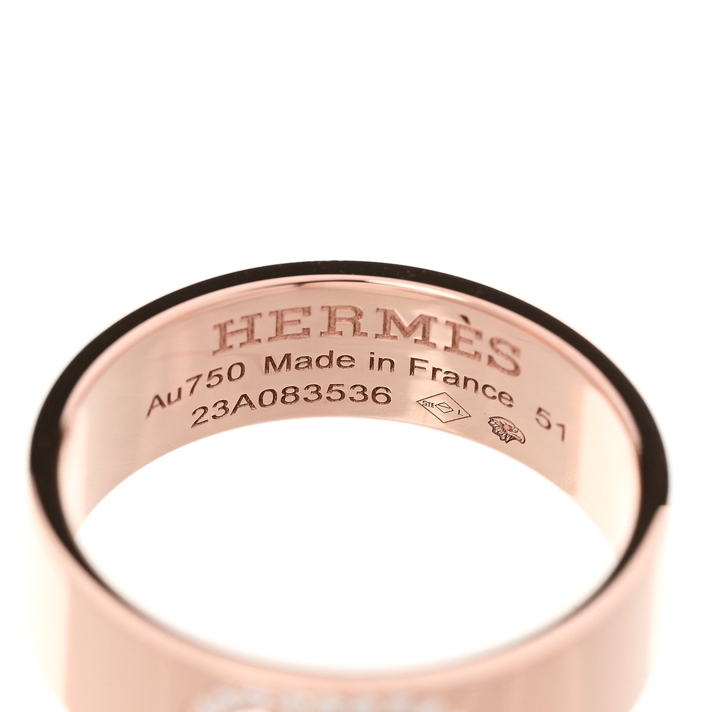 18K Rose Gold Diamond PM H D'Ancre Ring 51 5.75