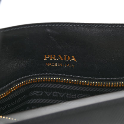 Prada Saffiano Cuir Calfskin Large Double Handle Bag Black 5 of 10