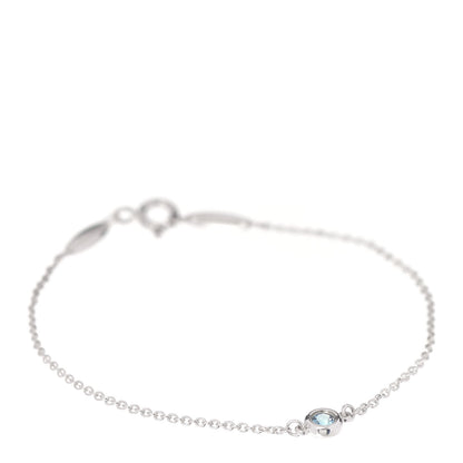 Tiffany Sterling Silver Aquamarine Elsa Peretti Color By The Yard Bracelet 1 of 6