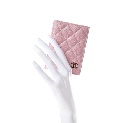 Chanel Iridescent Caviar Quilted Card Holder Wallet Rose Pink 2 of 10