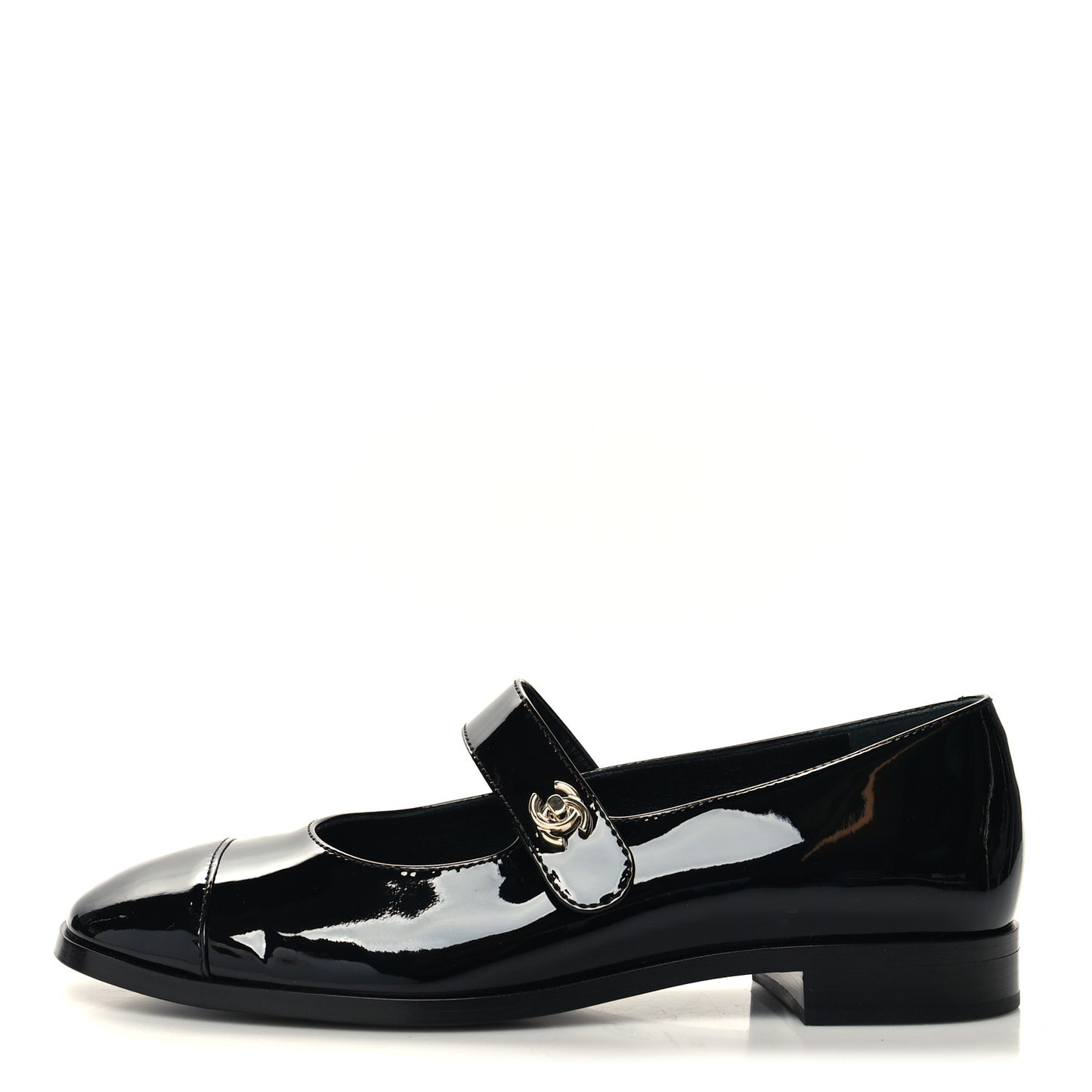 Patent Calfskin Mary Janes Flats 39 Black