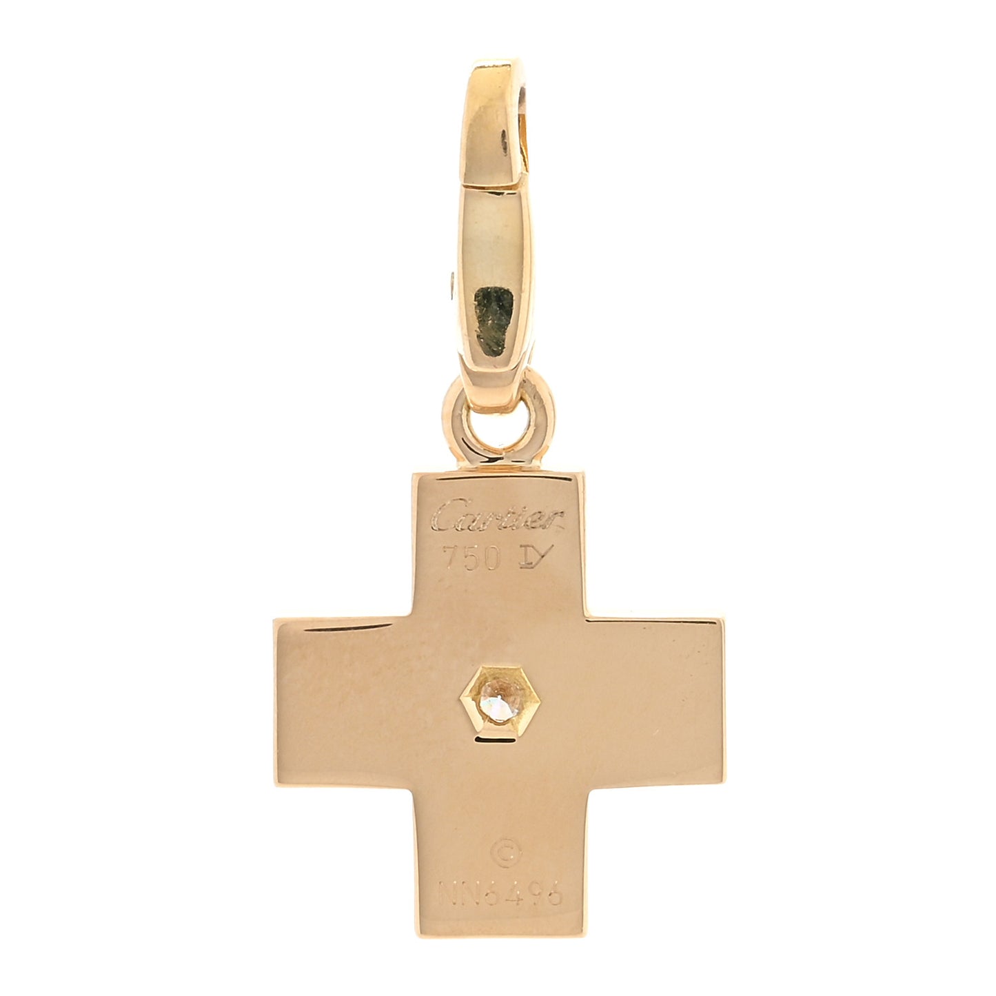 18K Yellow Gold Diamond Cross Charm