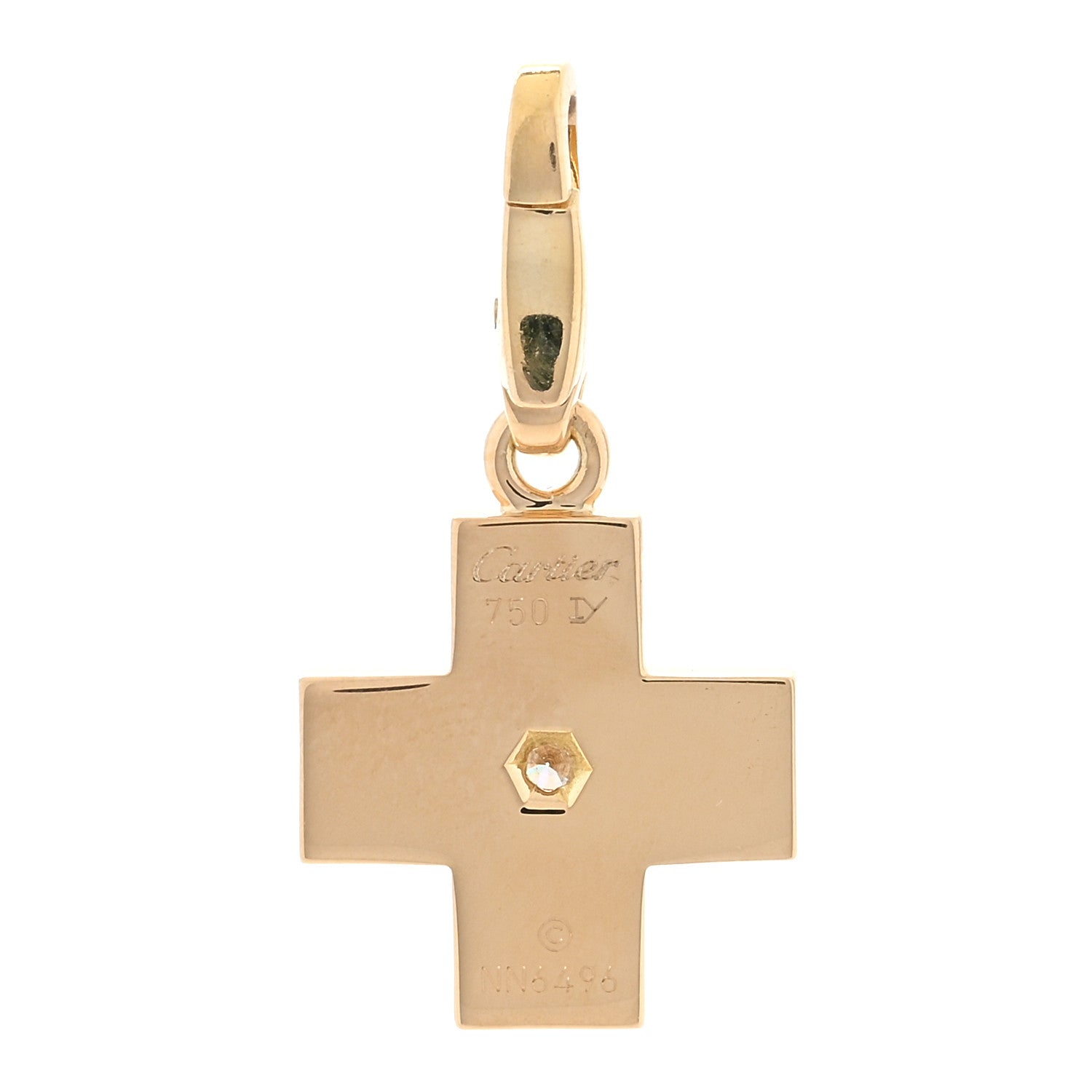 Cartier 18K Yellow Gold Diamond Cross Charm 2 of 3