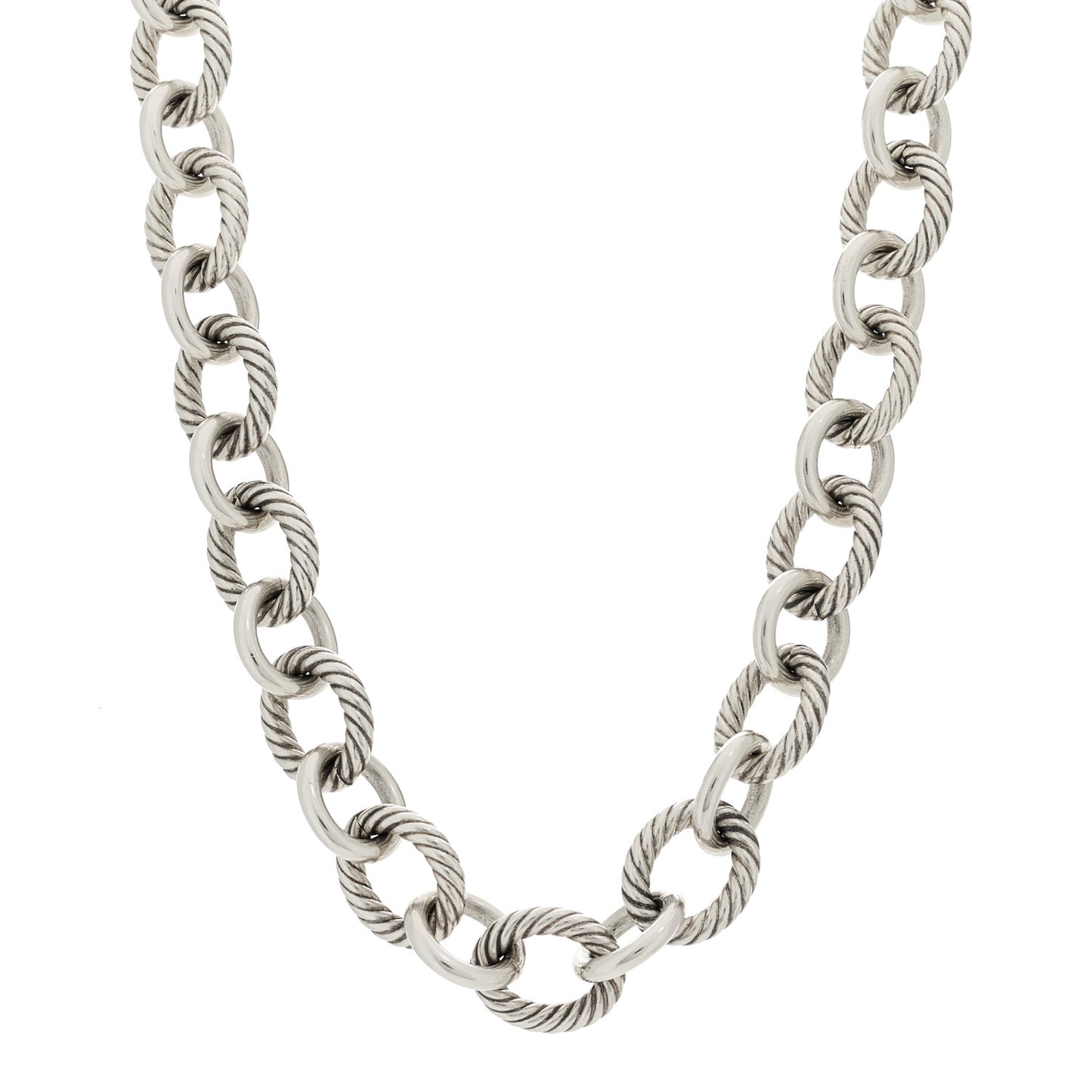 Sterling Silver 12mm Large Oval Link Necklace