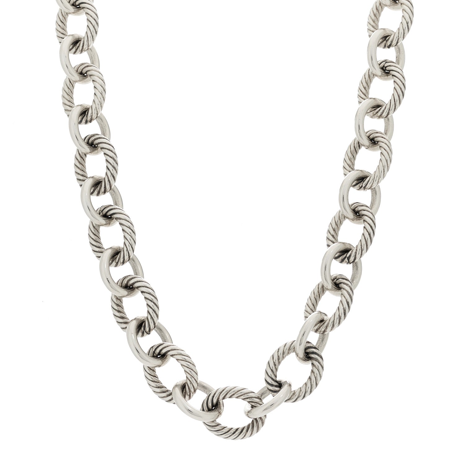 David Yurman Sterling Silver 12mm Large Oval Link Necklace 1 of 4