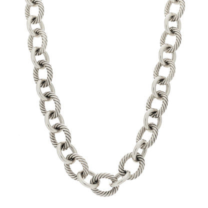 David Yurman Sterling Silver 12mm Large Oval Link Necklace 1 of 4
