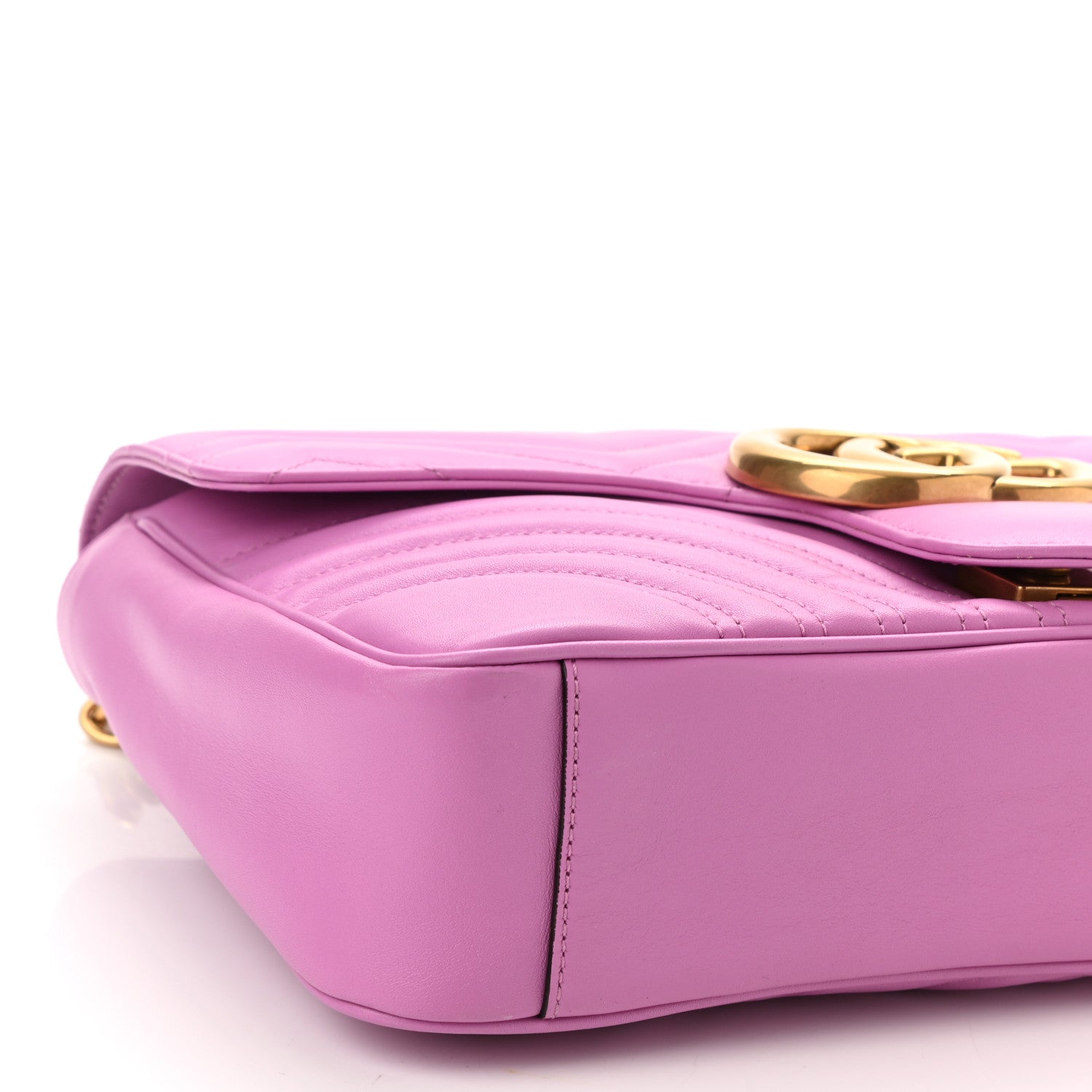 Gucci Calfskin Matelasse Medium GG Marmont Shoulder Bag Candy Mousse 9 of 10