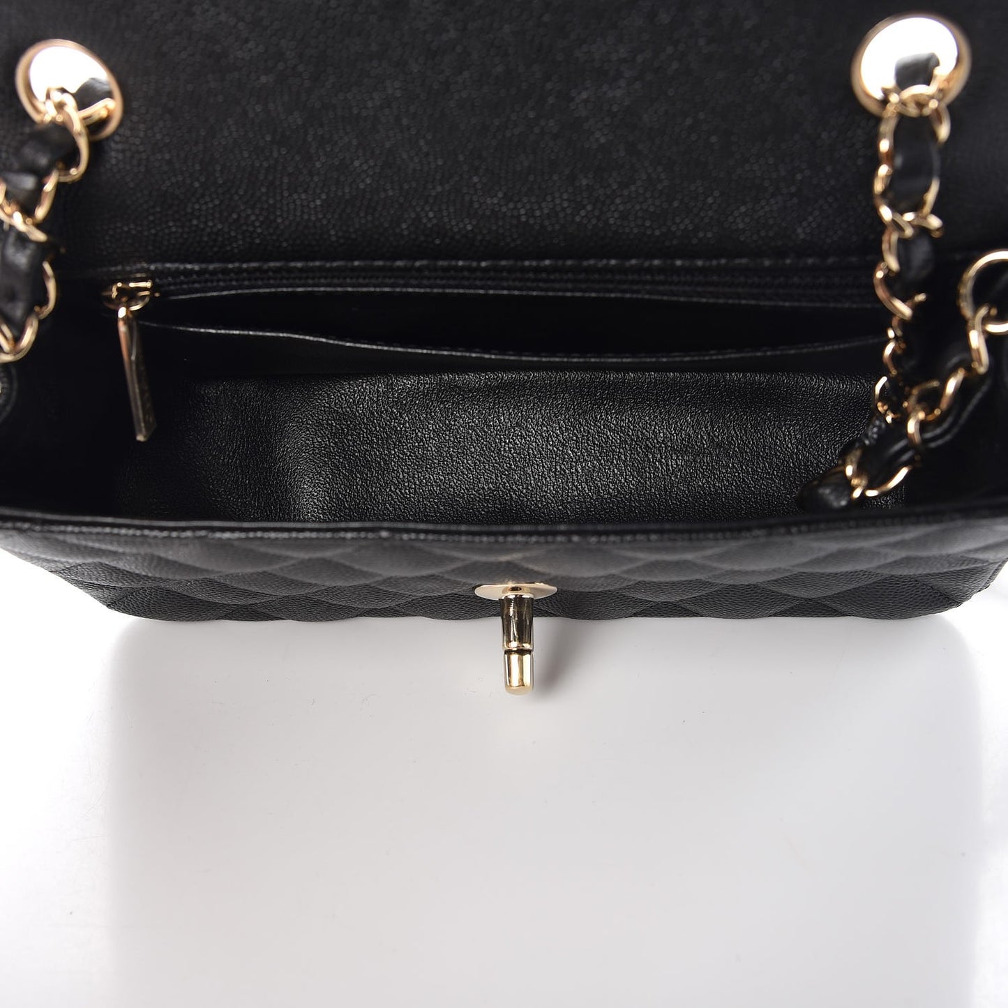Caviar Quilted Mini Rectangular Flap Black