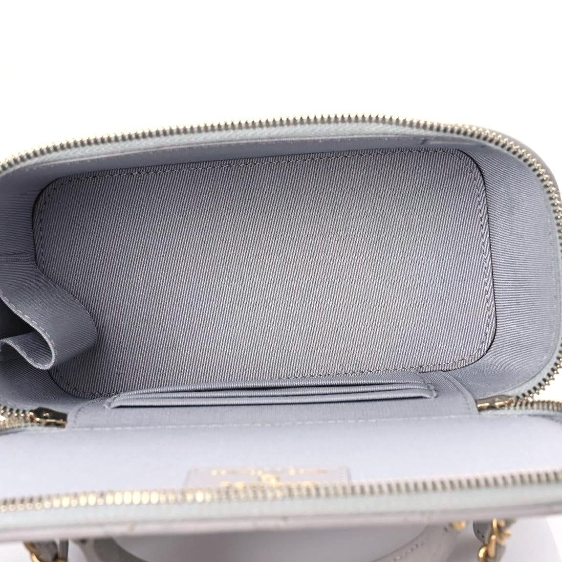 Chanel Lambskin Quilted Small Top Handle Vanity Case With Chain Light Grey 9 of 15