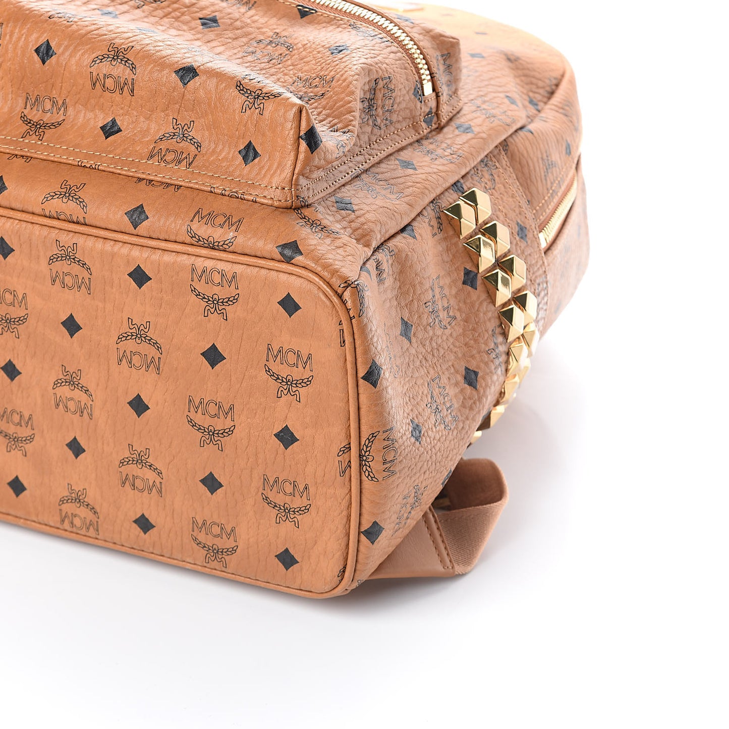 Visetos Large Side Studs Stark Backpack Cognac