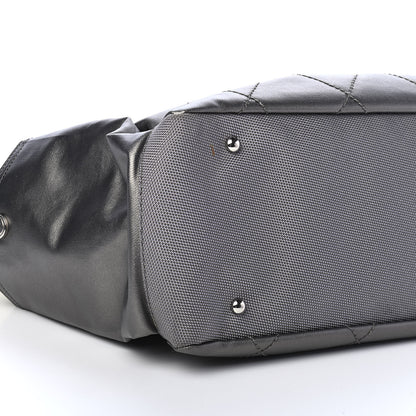 Chanel Coated Canvas Quilted Large Paris Biarritz Tote Silver 8 of 9