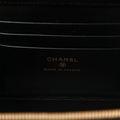 Chanel Calfskin Crocodile Embossed Crococo Small Top Handle Vanity Case With Chain Black 6 of 11