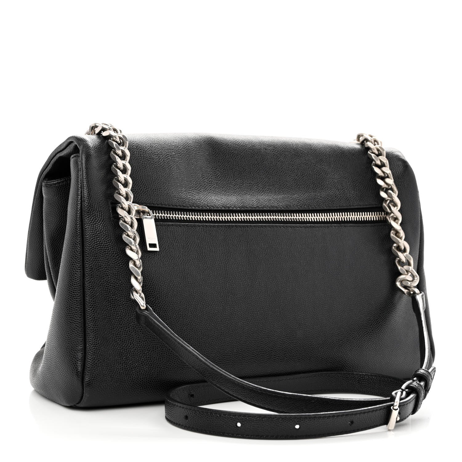 Saint Laurent Grain De Poudre Medium West Hollywood Monogram Fold-Over Black 5 of 22
