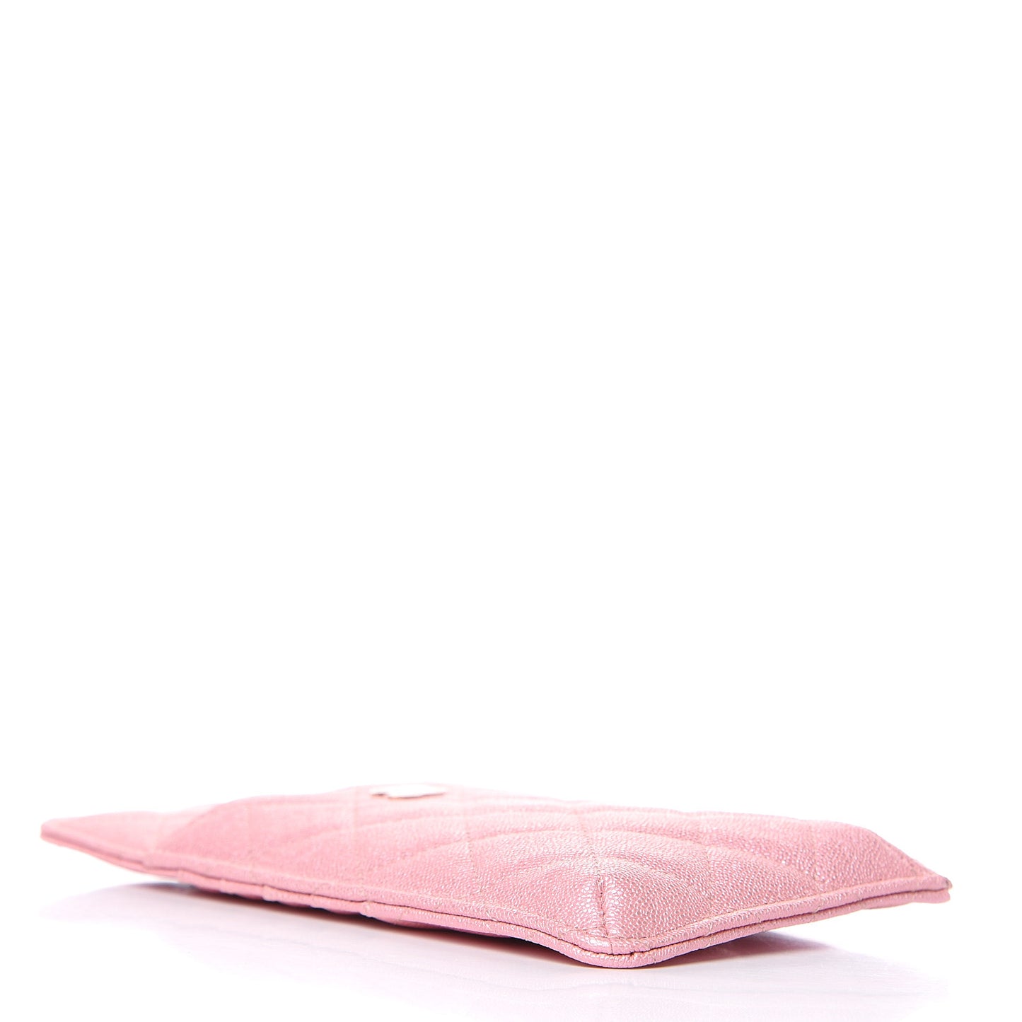 Iridescent Caviar Quilted Classic iPhone Pouch Rose Pink