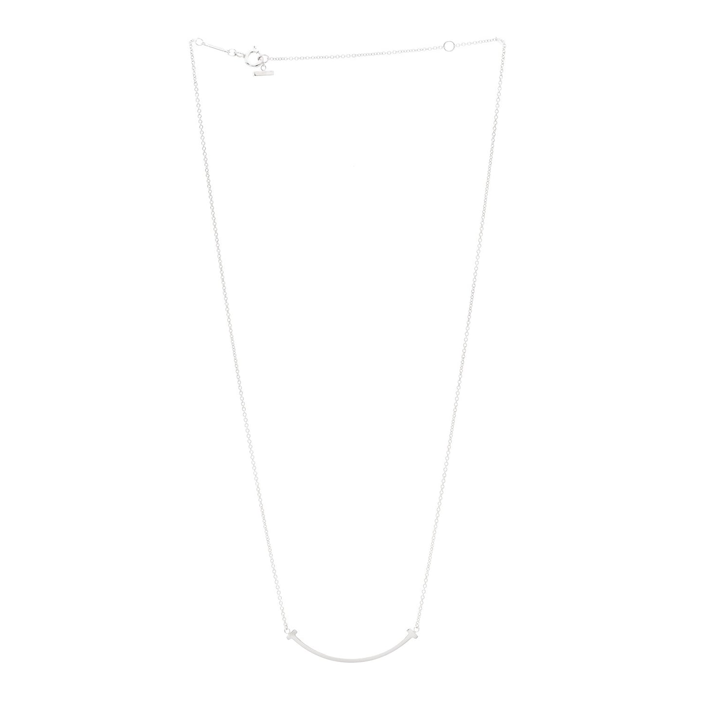 Sterling Silver Small T Smile Pendant Necklace