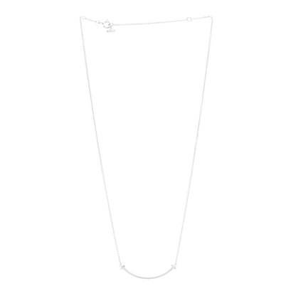 Tiffany Sterling Silver Small T Smile Pendant Necklace 3 of 6