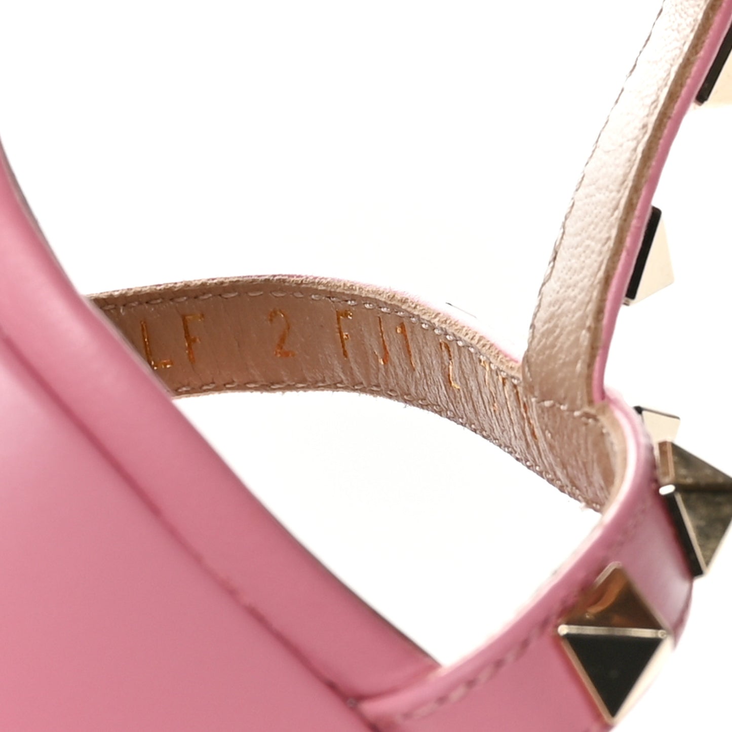 Calfskin Nappa Rockstud 155 Platform Sandals 37 Pink