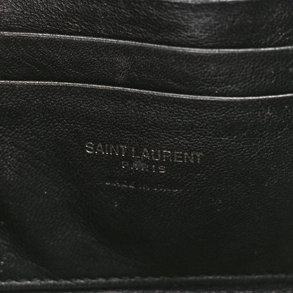 Saint Laurent Calfskin Crocodile Embossed Monogram Mini Lou Camera Bag Black 7 of 10