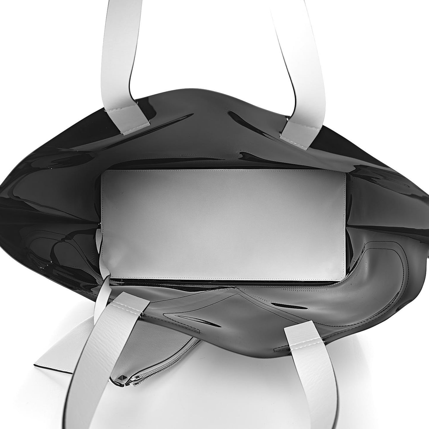 Patent Large Escape Tote Black White