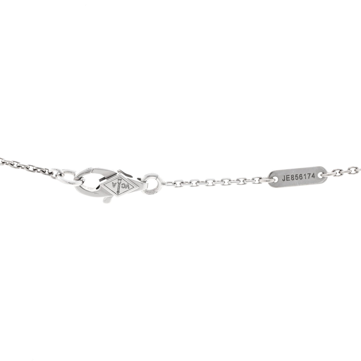 Van Cleef & Arpels 18K White Gold Diamond Sweet Alhambra Pendant Necklace 4 of 6
