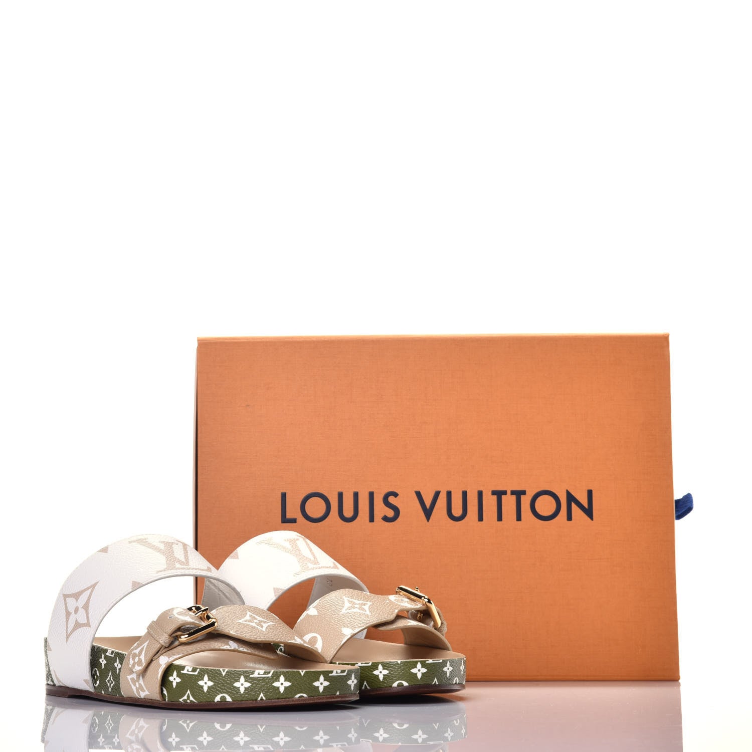 Louis Vuitton Monogram Giant Bom Dia Flat Mule Sandals 38 White Moka 9 of 9