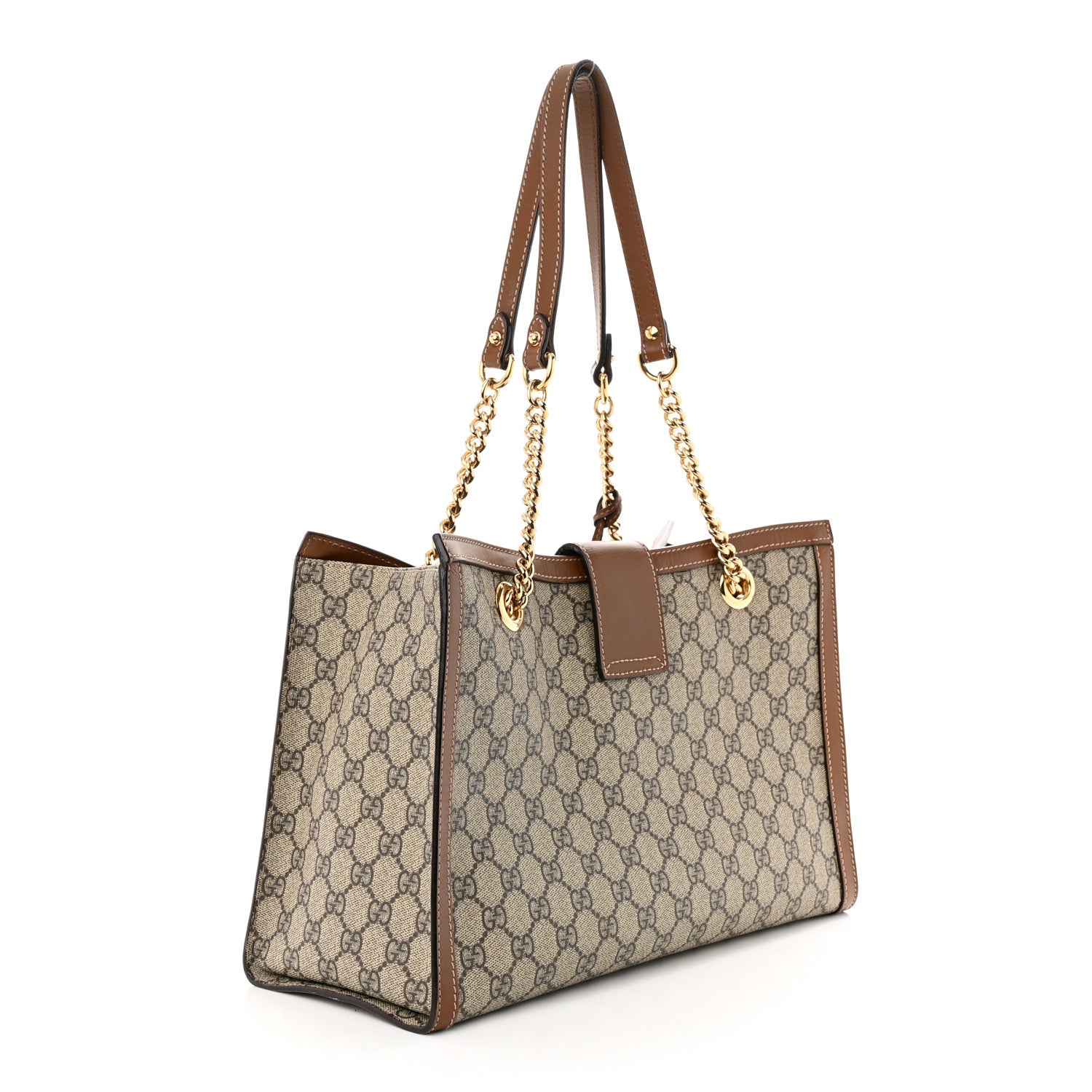 Gucci GG Supreme Monogram Medium Padlock Tote Beige Cuir 3 of 11