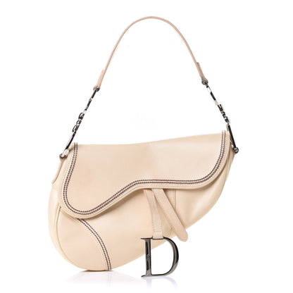 Christian Dior Grained Calfskin Saddle Bag Beige 2 of 19